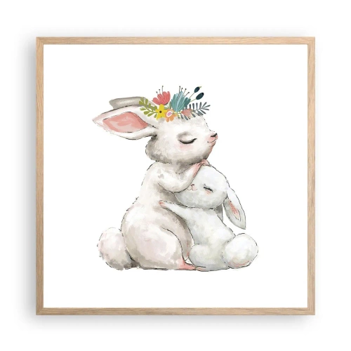 Een poster in een licht eiken lijst - Het is het beste met mama - 60x60 cm
