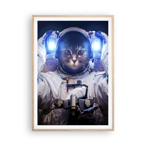 Een poster in een licht eiken lijst - Houston, je hebt een probleem - 70x100 cm
