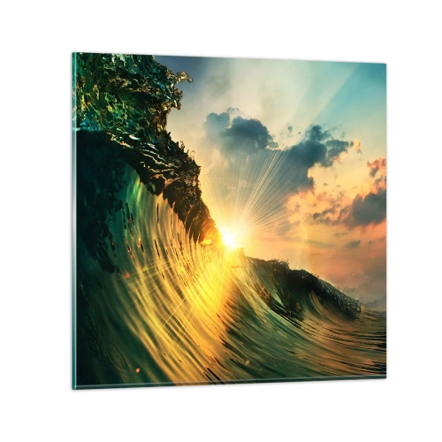 Schilderen op glas - Surfer, waar ben je? - 70x70 cm