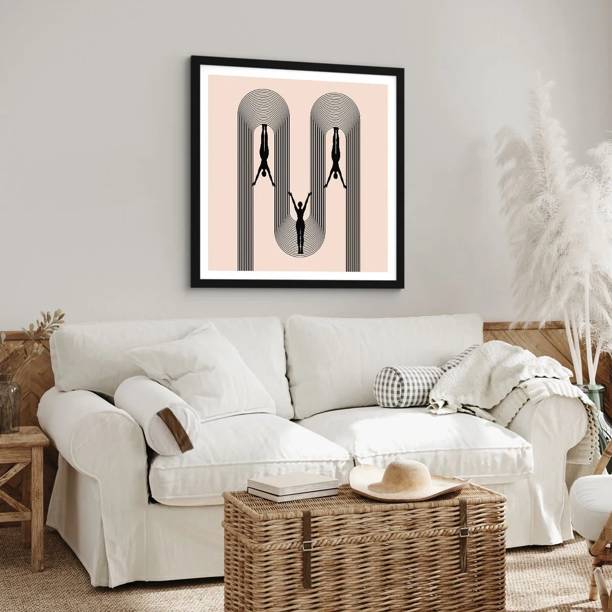 Poster in een zwarte lijst - Op zijn kop - 30x30 cm