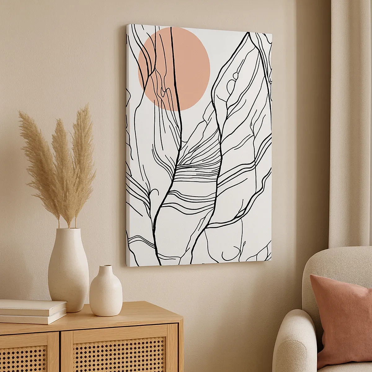 Schilderen op canvas - In een web van twijgen - 50x70 cm