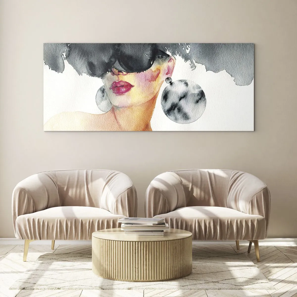 Schilderen op glas - Het geheim van elegantie - 120x50 cm
