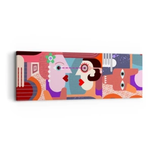 Schilderen op canvas - Oog in oog - 90x30 cm