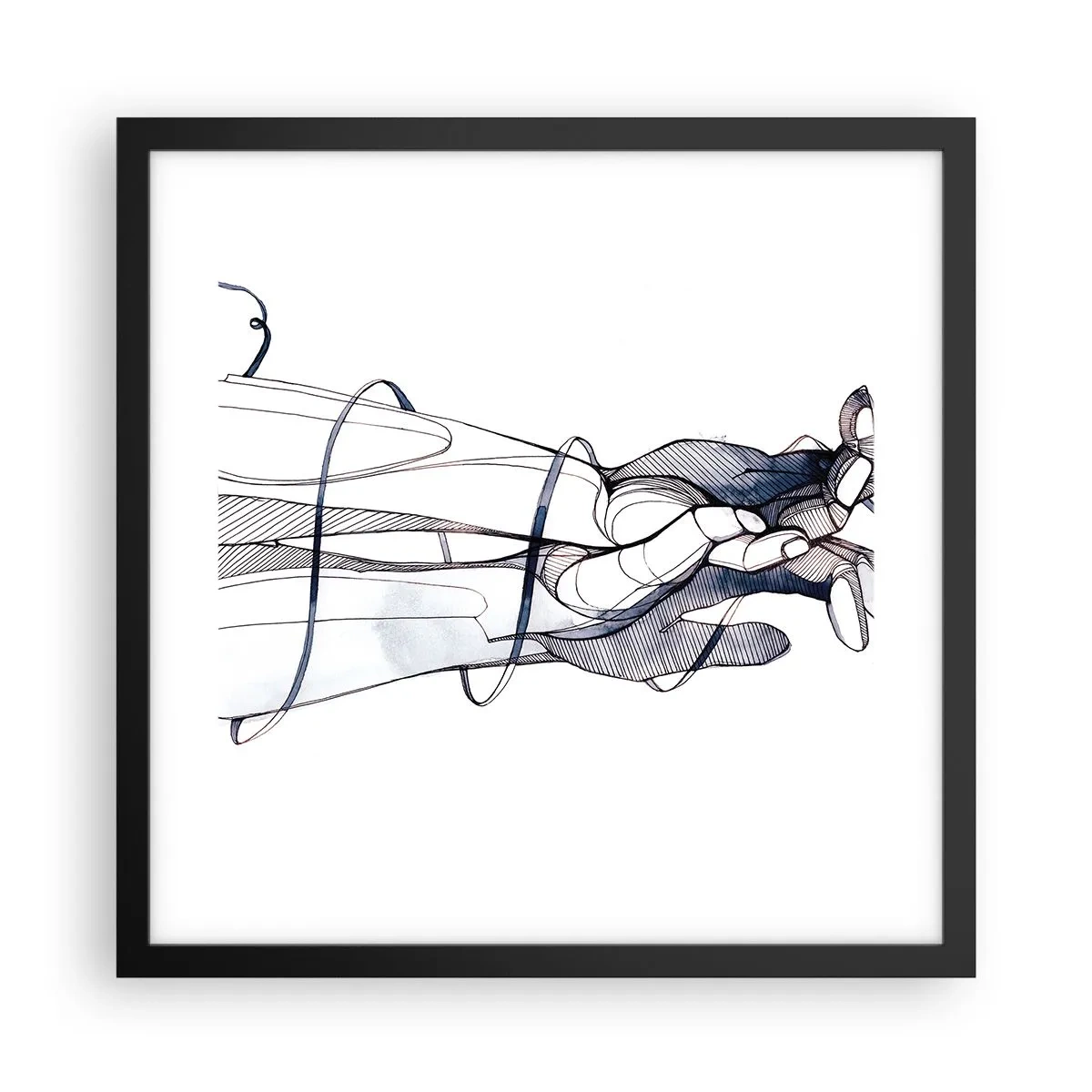 Poster in een zwarte lijst - Touch-studie - 40x40 cm