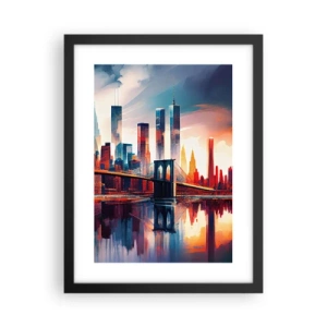 Poster in een zwarte lijst - Een droomachtig New York - 30x40 cm