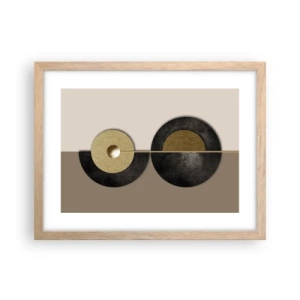 Een poster in een licht eiken lijst - Variaties rond de cirkel - 40x30 cm