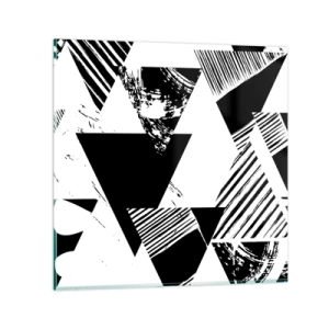 Schilderen op glas - Regen van driehoeken - 50x50 cm