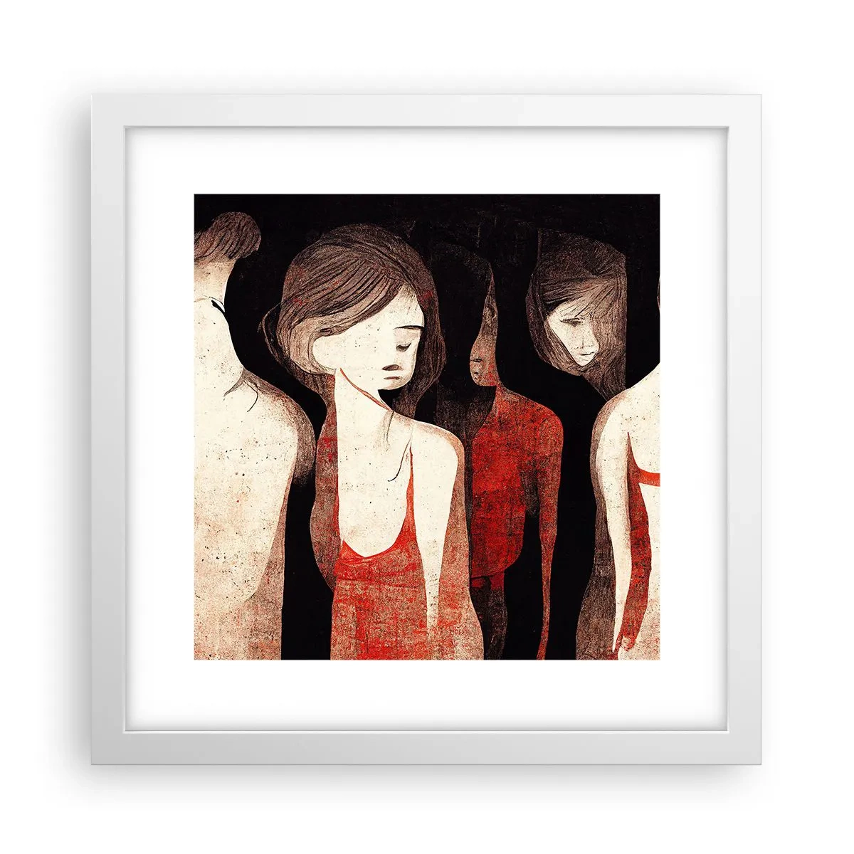 Poster in een witte lijst - Madonna's van duisternis - 30x30 cm