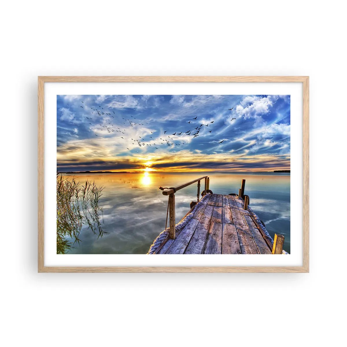 Een poster in een licht eiken lijst - De wind gaat rusten - 70x50 cm