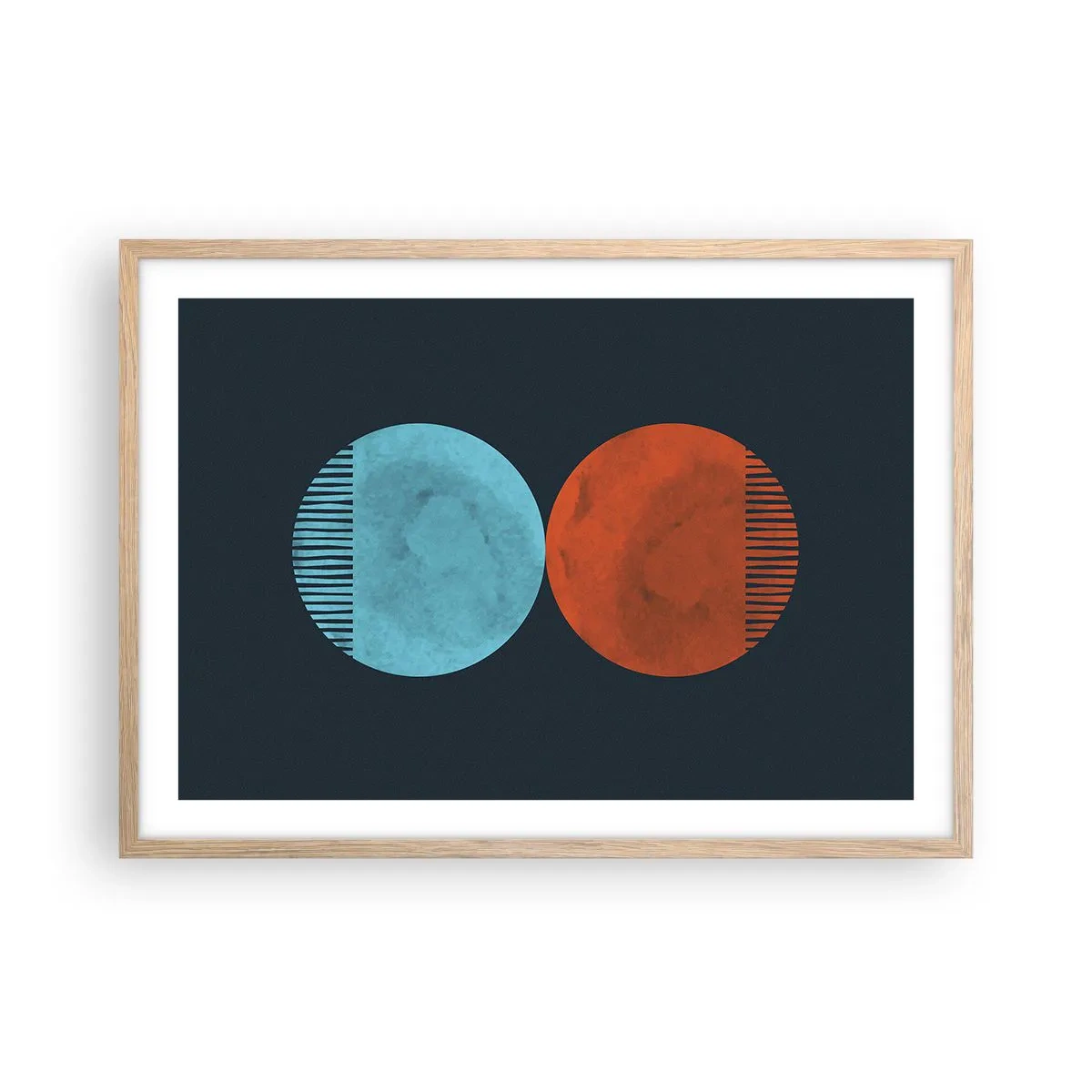 Een poster in een licht eiken lijst - Alleen geometrie? - 70x50 cm