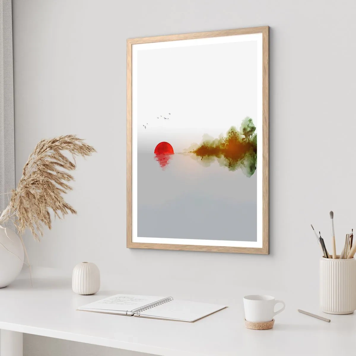 Een poster in een licht eiken lijst - Een belofte van vrede - 40x50 cm