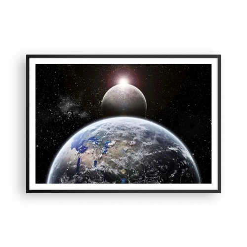 Poster in een zwarte lijst - Kosmisch landschap - zonsopgang - 100x70 cm