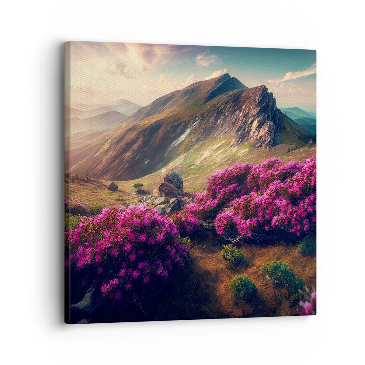 Schilderen op canvas - Zomer in de bergen - 30x30 cm