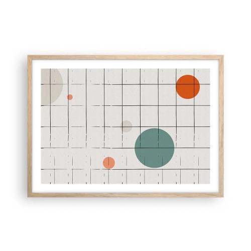 Een poster in een licht eiken lijst - Gevangen. Wij of zij? - 70x50 cm