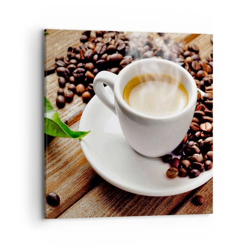 Schilderen op canvas - Koffie op de bank - 70x70 cm