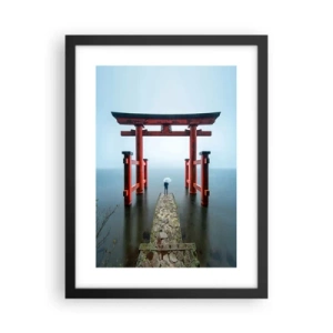 Poster in een zwarte lijst - Japanse mijmering - 30x40 cm