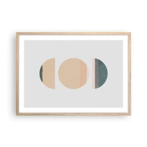 Een poster in een licht eiken lijst - Een Wiel achter een andere - 70x50 cm