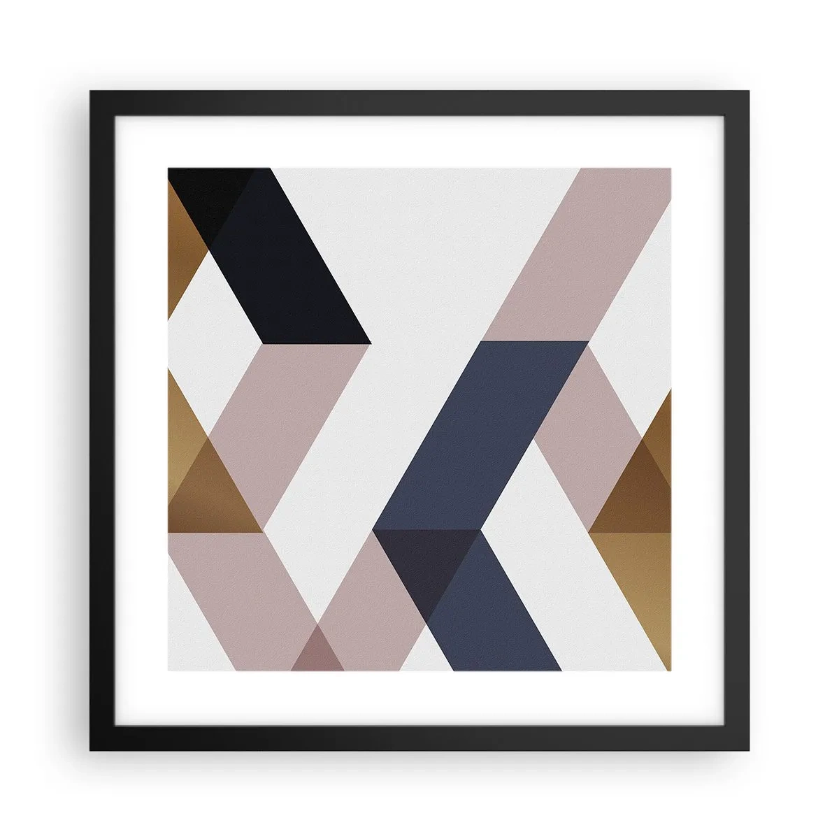 Poster in een zwarte lijst - Vlakken en hoeken - 40x40 cm