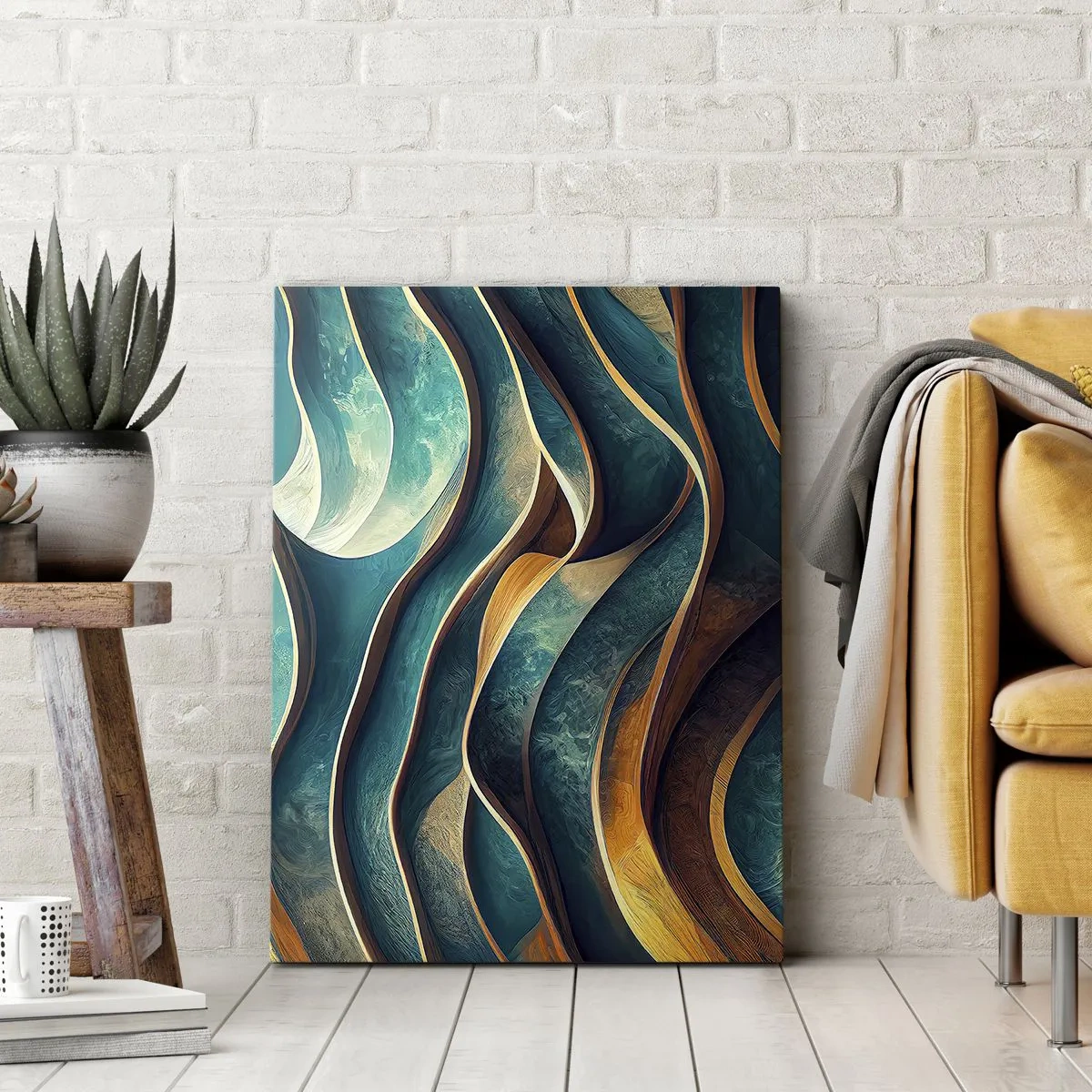 Schilderen op canvas - Meanders van blauw - 50x70 cm