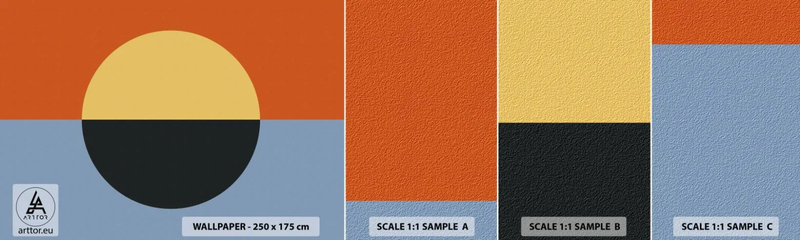 Fotobehang Staaltje Standard Eco - Een compositie van warmte en koelte - Abstractie, Deel, Grafisch - 100x30 cm
