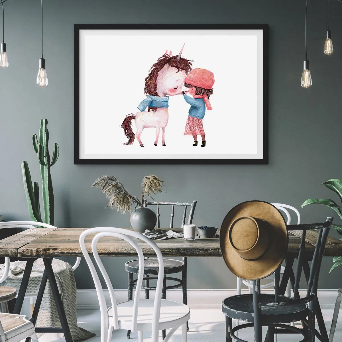 Poster in een zwarte lijst - Een winterverhaal - 70x50 cm