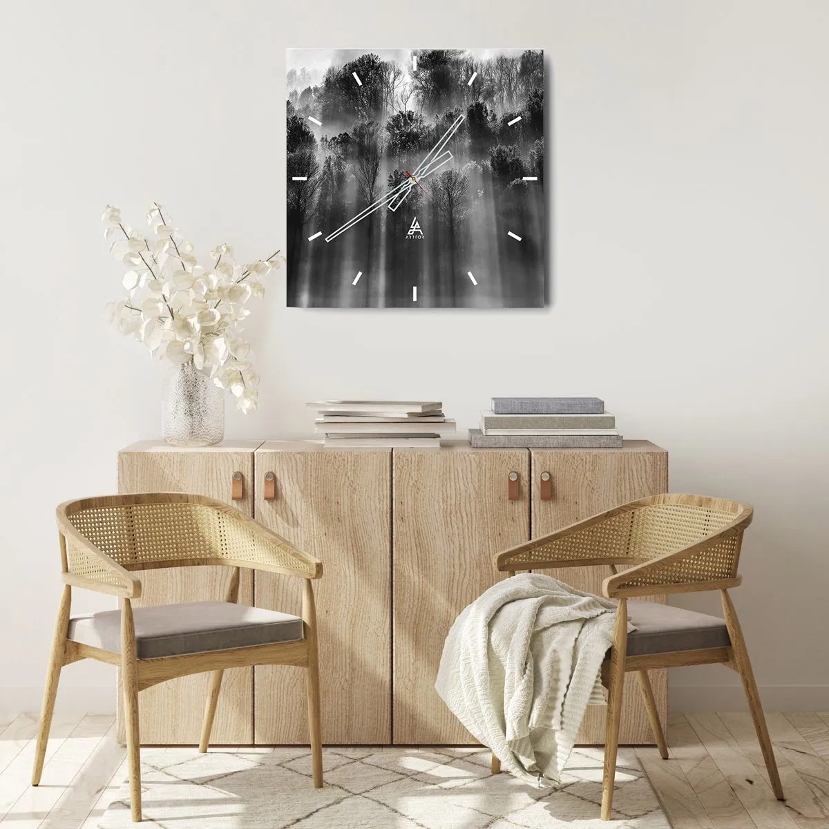 Wandklok - Klok - In stromen van licht - 40x40 cm