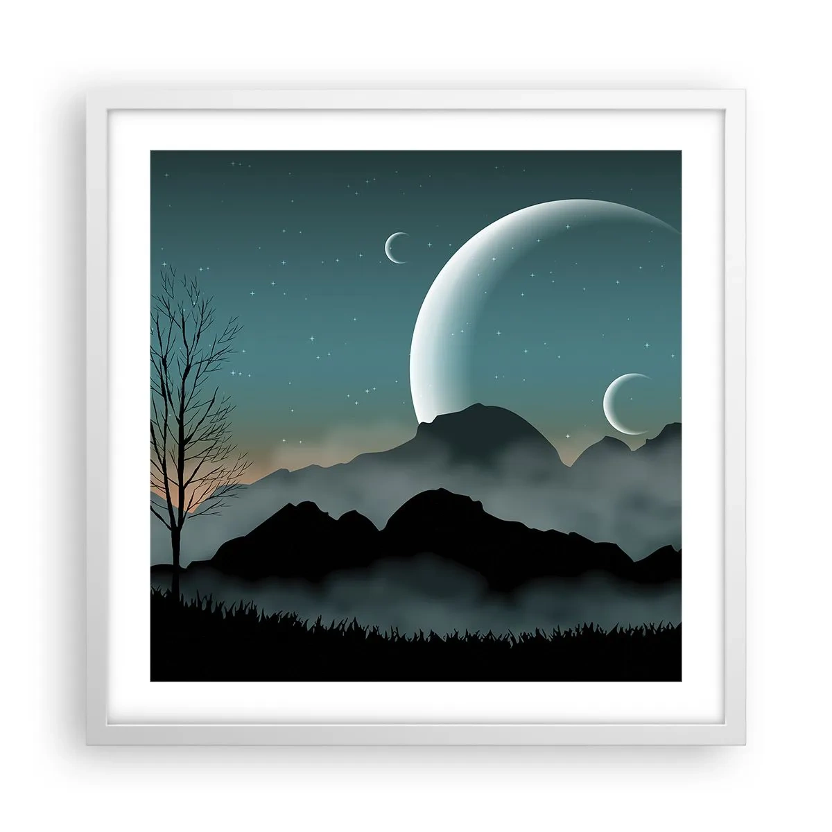 Poster in een witte lijst - Carneval in Sterrennacht - 50x50 cm
