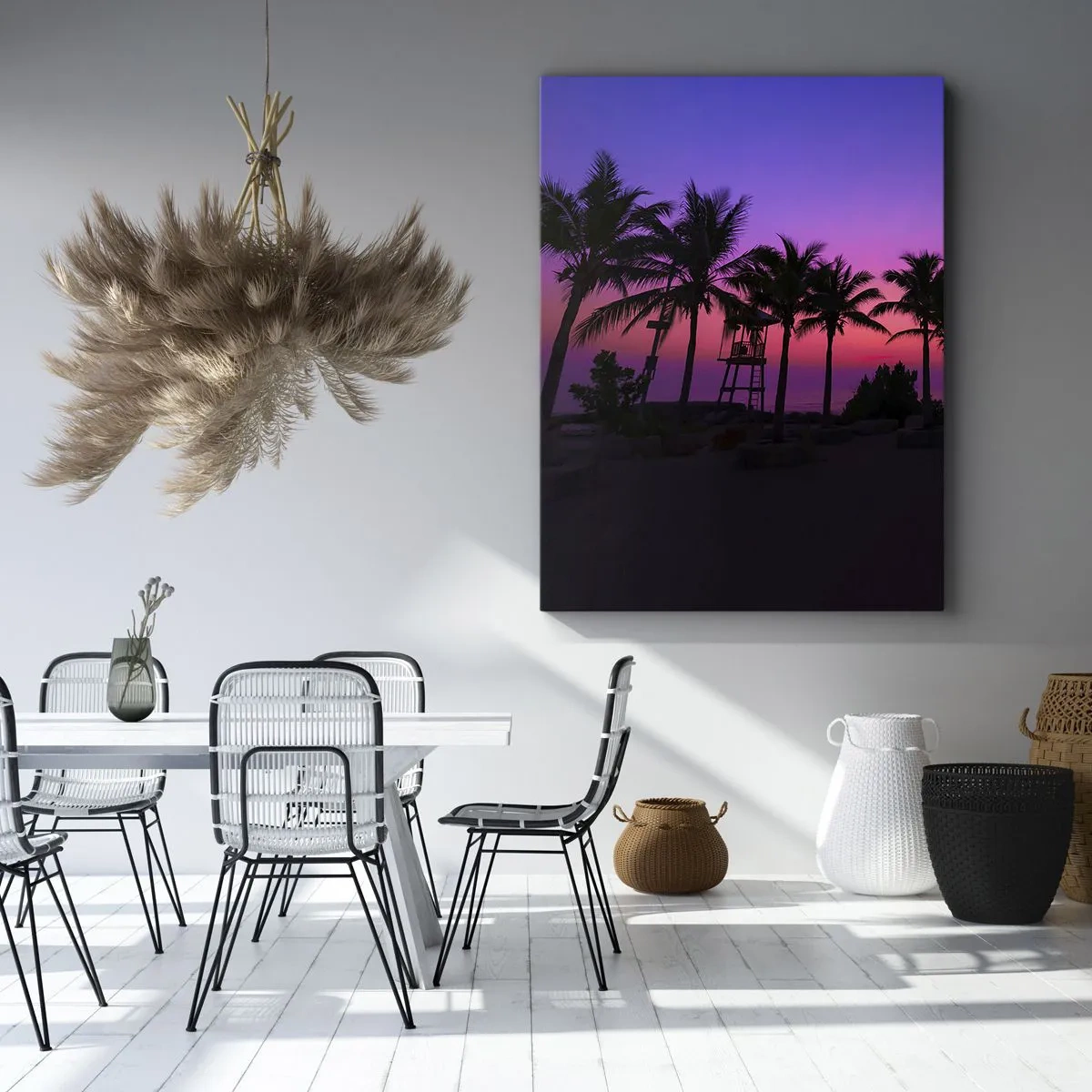 Schilderen op canvas - Avond onder de palmbomen - 50x70 cm