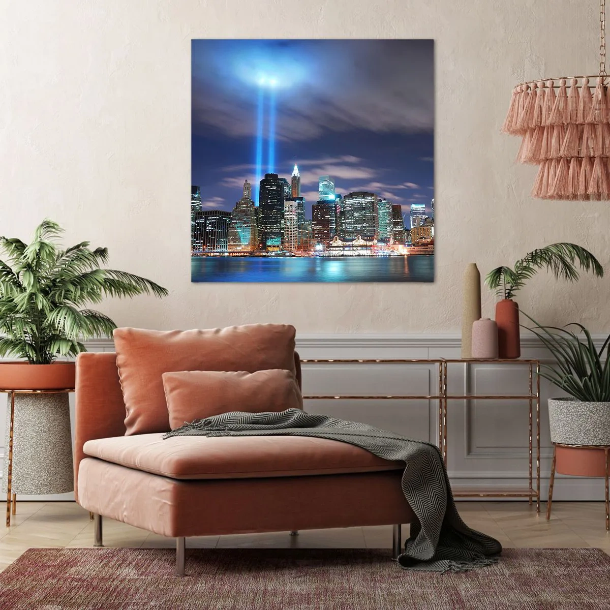 Schilderen op canvas - De hemel met het licht bereiken - 40x40 cm