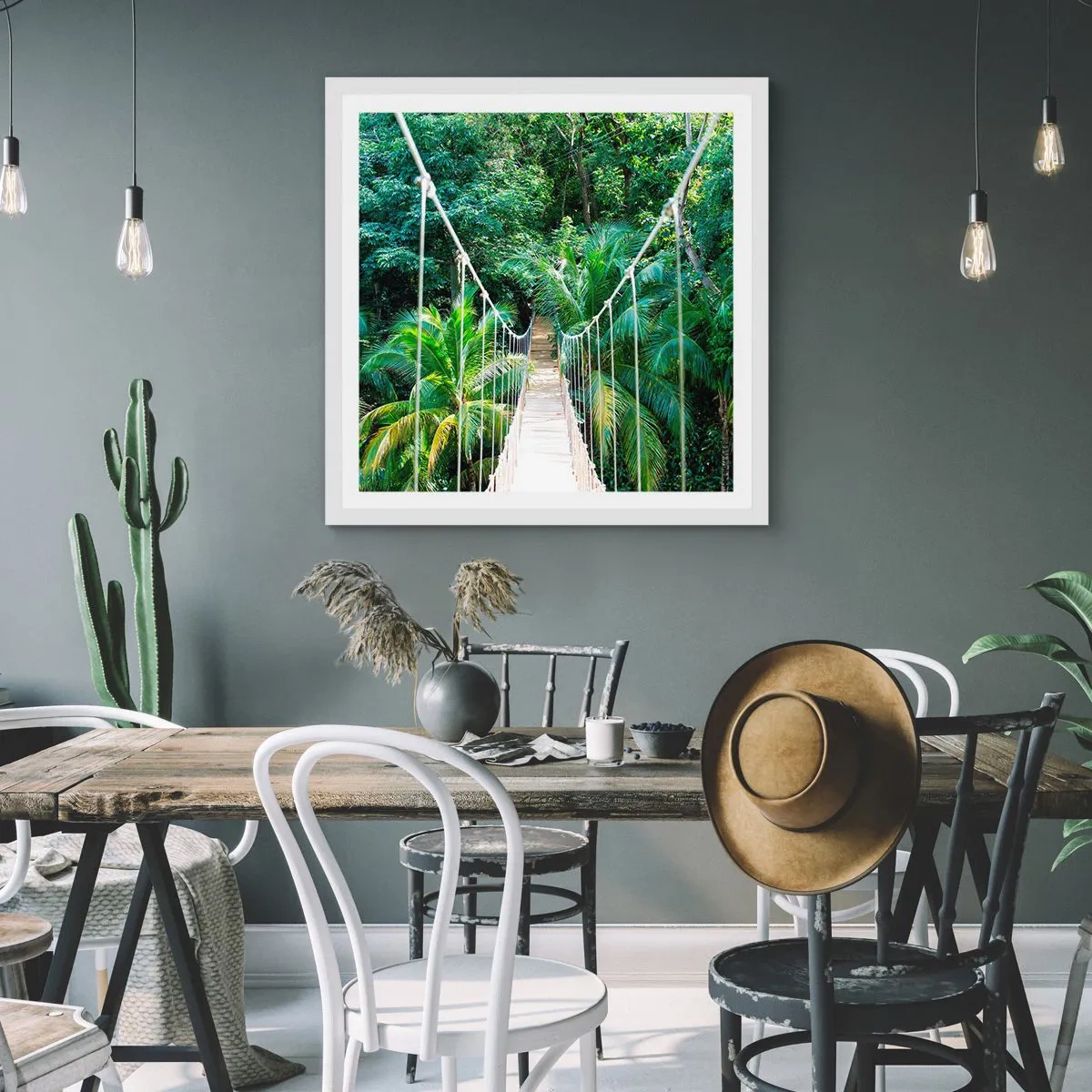 Poster in een witte lijst - Welkom in de jungle! - 30x30 cm