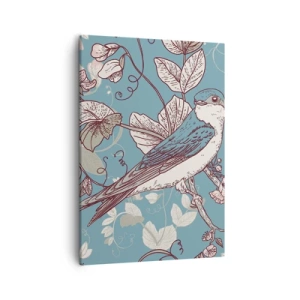 Schilderen op canvas - In witte abeel met het zingen van de nachtegaal - 50x70 cm