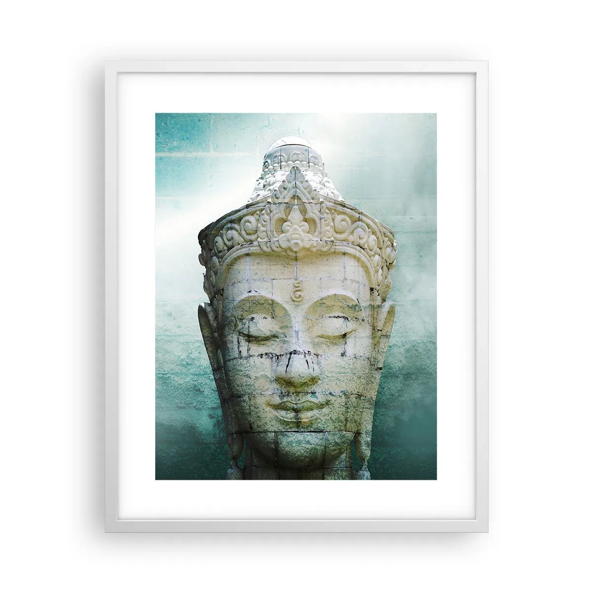 Poster in een witte lijst - Op zoek naar het licht - 40x50 cm