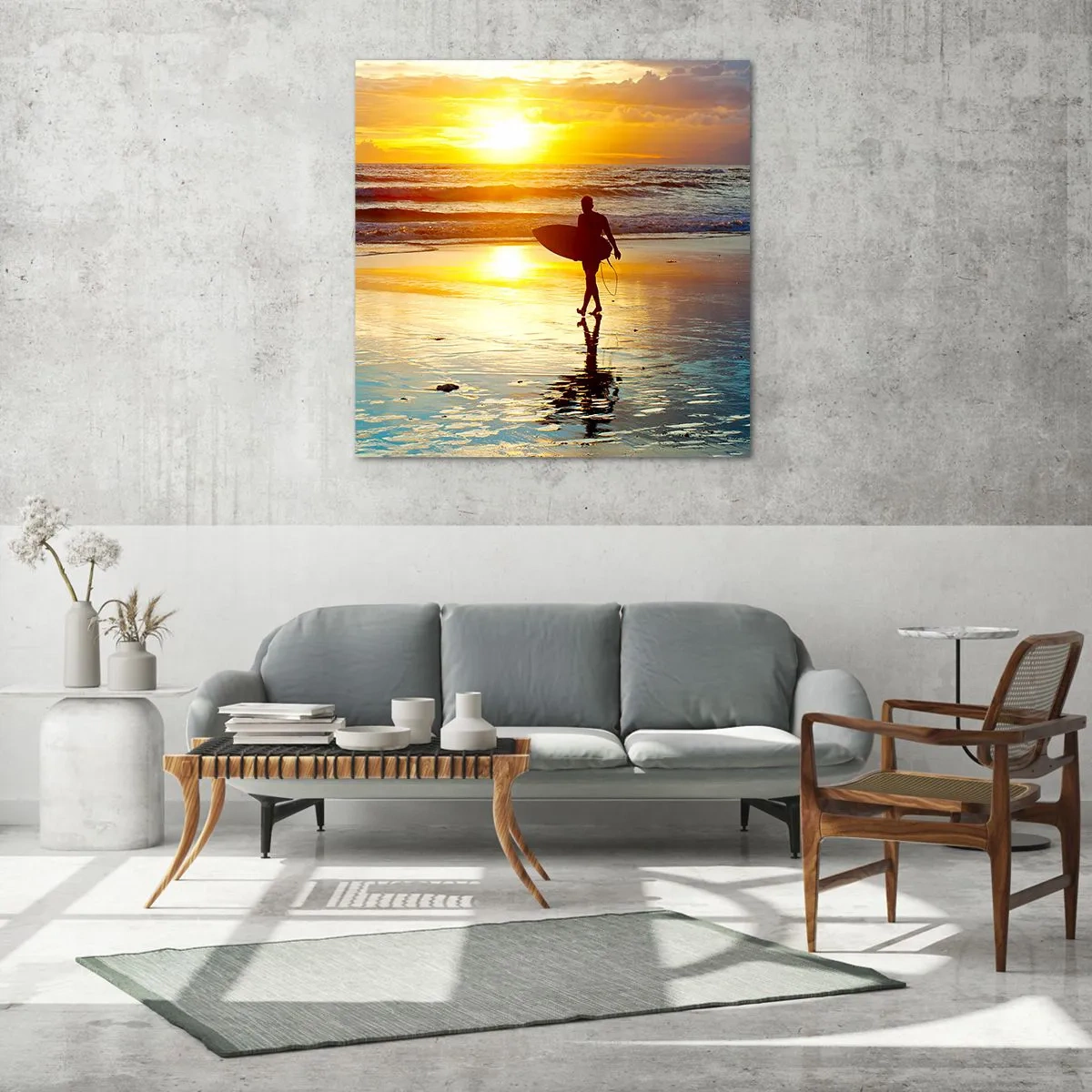 Schilderen op glas - De terugkeer van de krijger - 70x70 cm