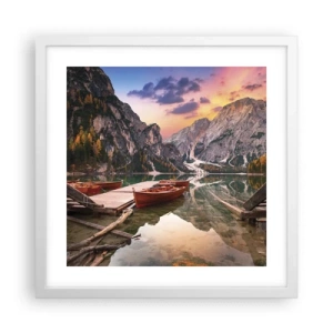Poster in een witte lijst - Belofte van de dag - 40x40 cm