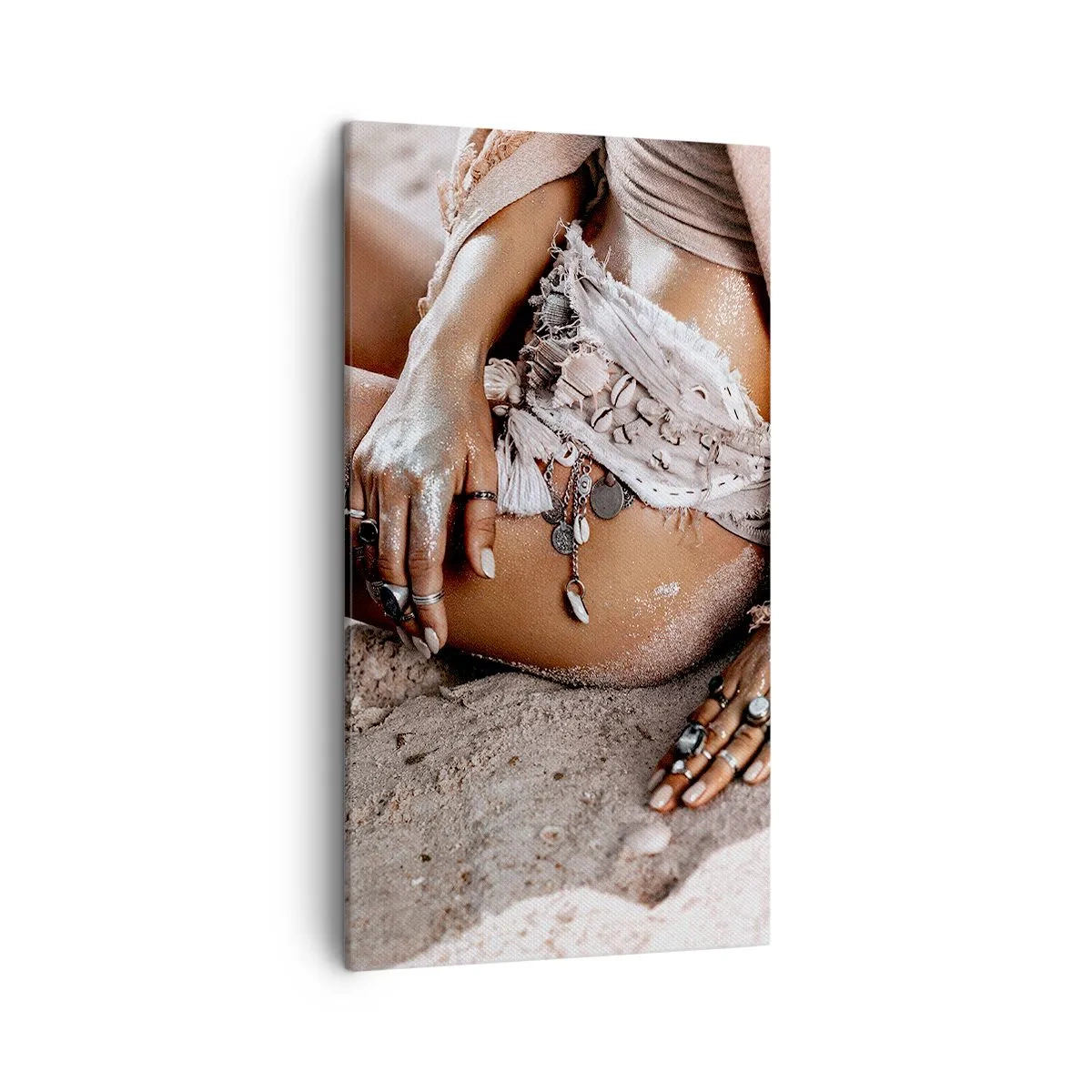 Schilderen op canvas - Door de golven gegooid? - 45x80 cm