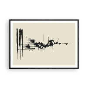 Poster in een zwarte lijst - Overhaaste abstractie - 100x70 cm