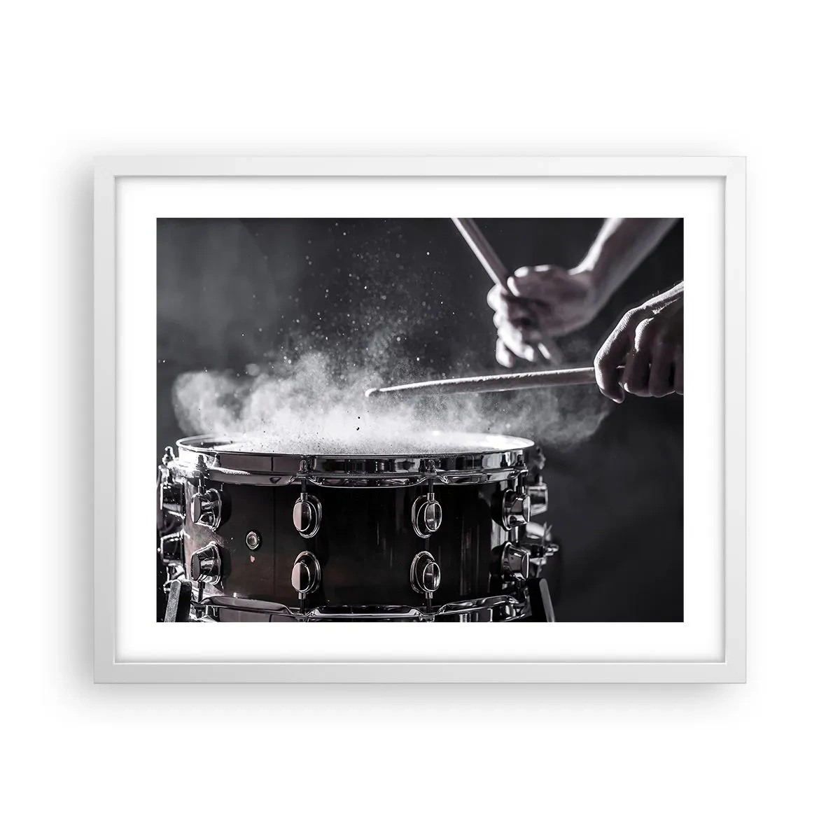 Poster in een witte lijst - De pols van de muziek - 50x40 cm