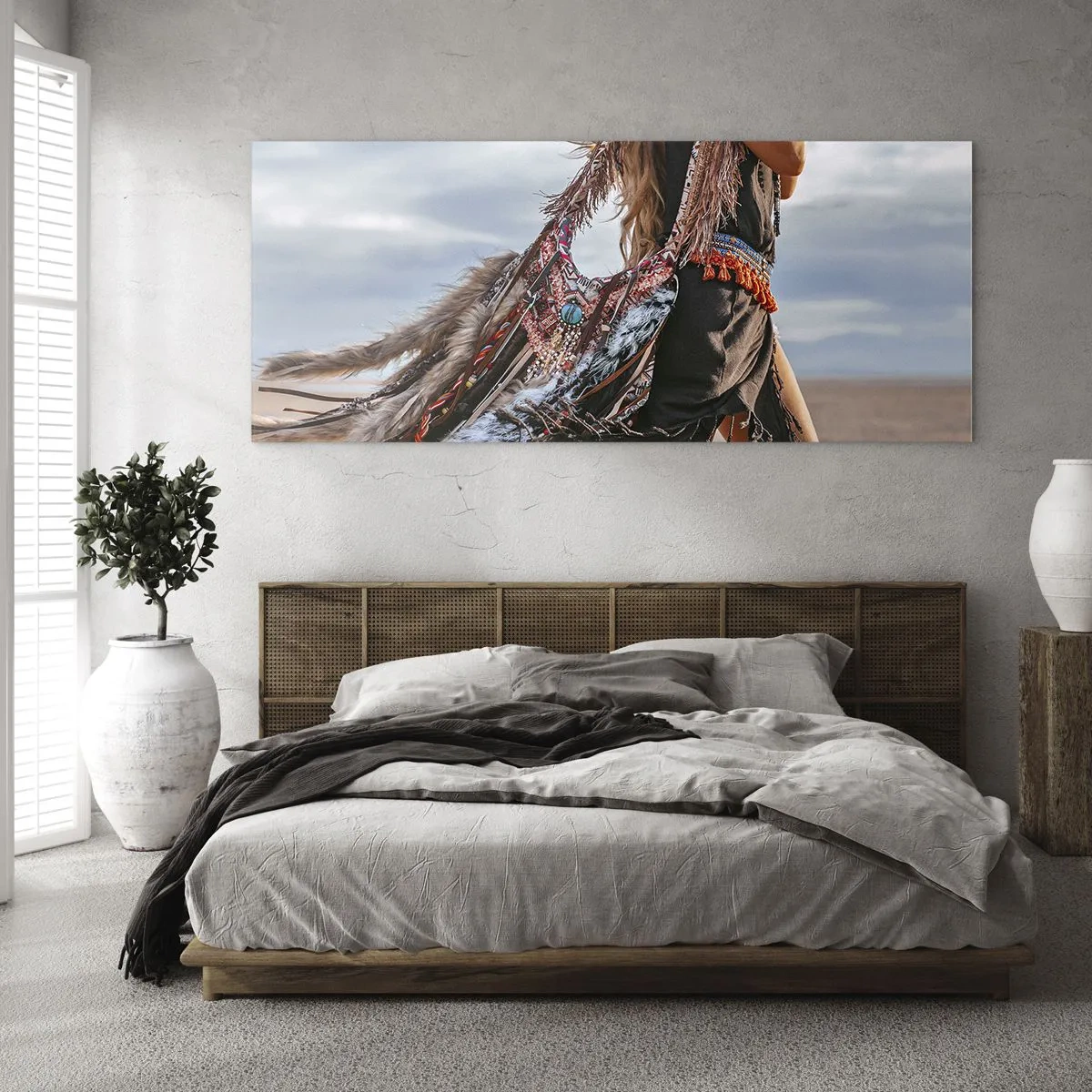 Schilderen op glas - Het meisje van de sjamaan - 100x40 cm