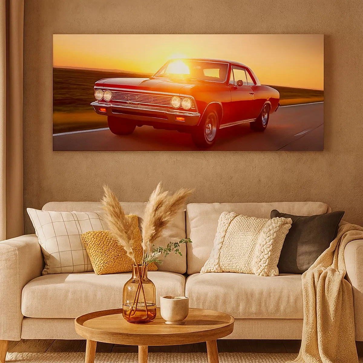 Schilderen op canvas - Verlangen is rood - 100x40 cm