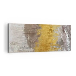 Schilderen op canvas - Een gouden explosie - 100x40 cm