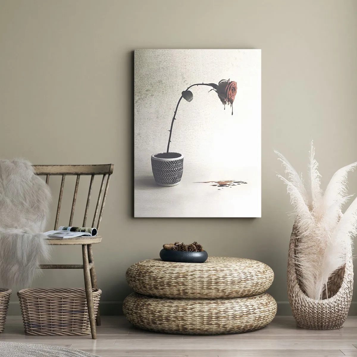 Schilderen op canvas - Rosa dolorosa - 45x80 cm