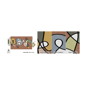 Fotobehang Monster Premium Sand - Abstractie die het glimlachen waard is - Modern, Abstractie, Deel - 100x30 cm