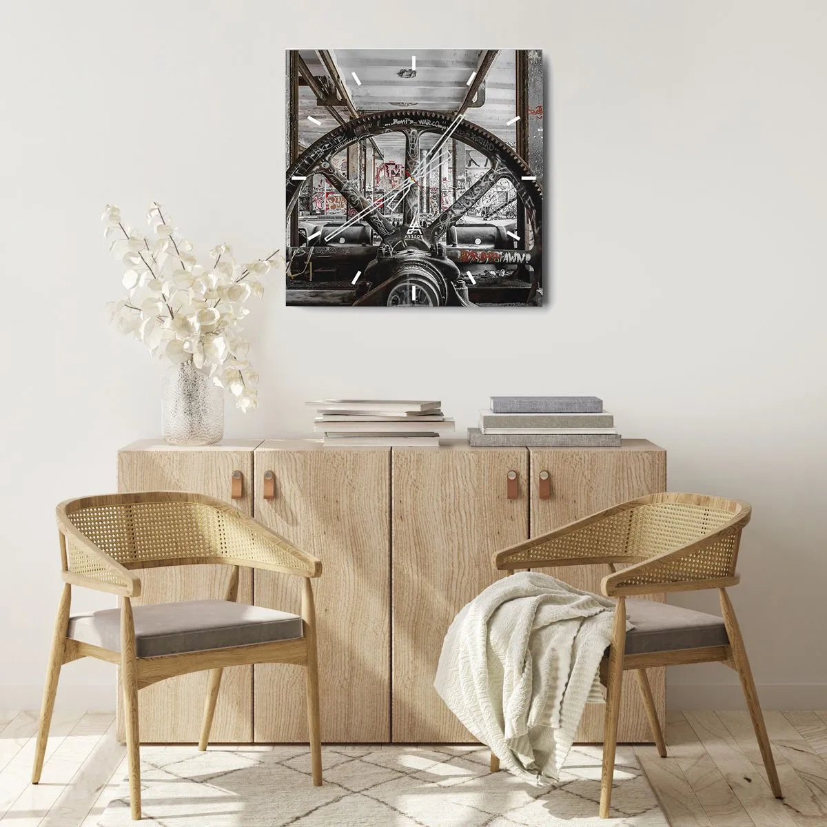 Wandklok - Klok - Het geheime leven van de fabriek - 30x30 cm