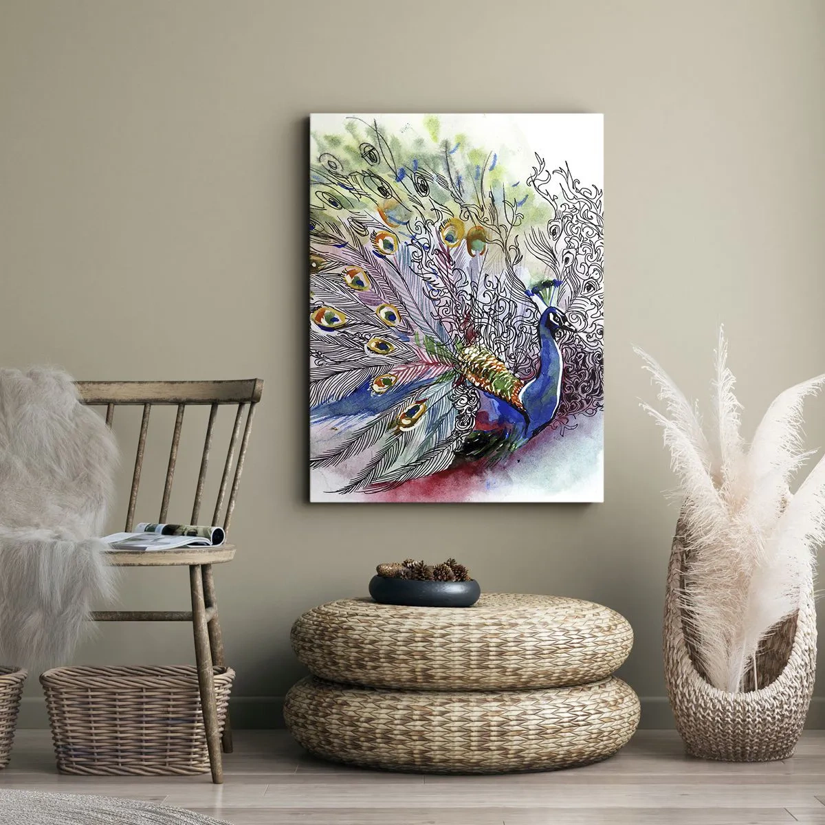 Schilderen op canvas - Met trots tegen grijs - 70x100 cm