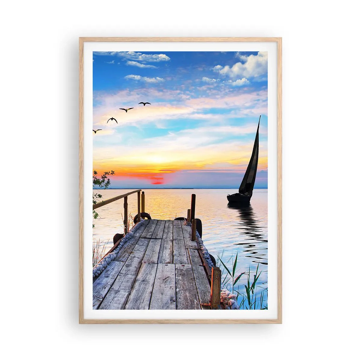 Een poster in een licht eiken lijst - Goedeavond - 70x100 cm
