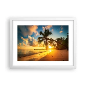 Poster in een witte lijst - Caribische droom - 40x30 cm
