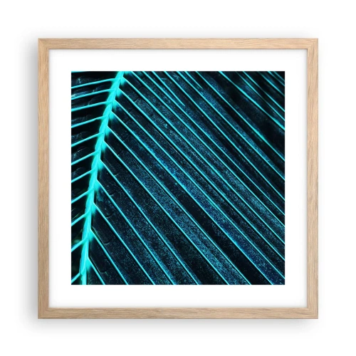 Een poster in een licht eiken lijst - Groene textuur - 40x40 cm