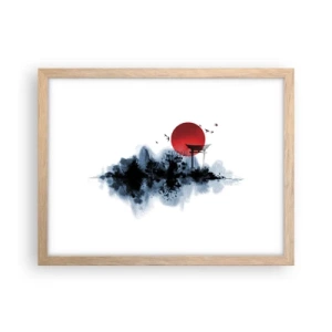 Een poster in een licht eiken lijst - Japanse weergave - 40x30 cm
