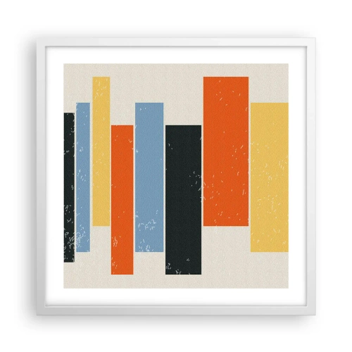 Poster in een witte lijst - Muzieknotatie - 50x50 cm