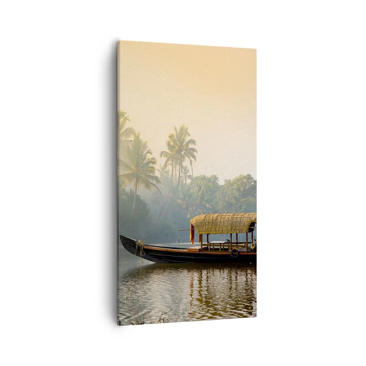 Schilderen op canvas - Huis aan de rivier - 55x100 cm